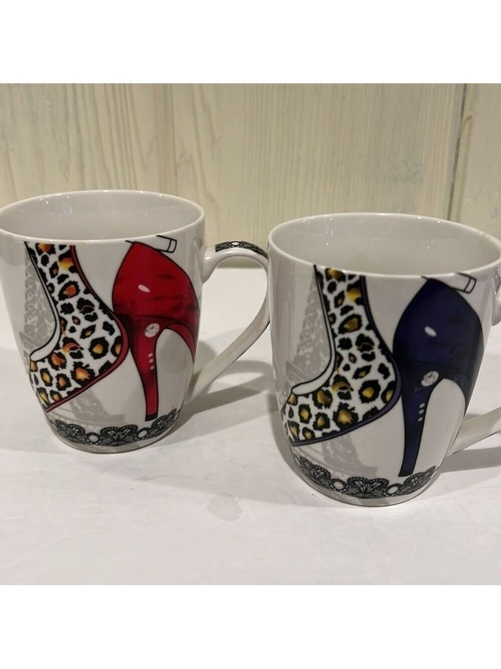 Paris and Stilettos Mugs Set of 2 - Picture 3 of 7